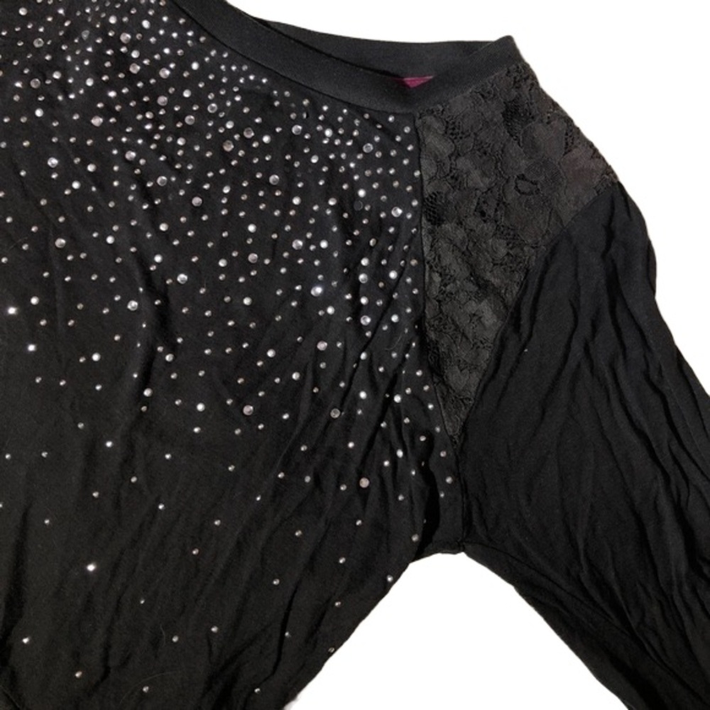 Grey Lace and Rhinestone shirt